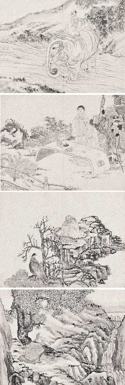 佚名 白描佛像图 册页（十四开选四）